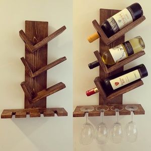 Wine glass and bottle rack